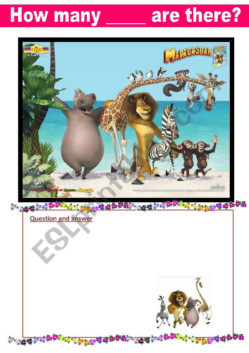 Madagascar Movie Mania PART 3 worksheet
