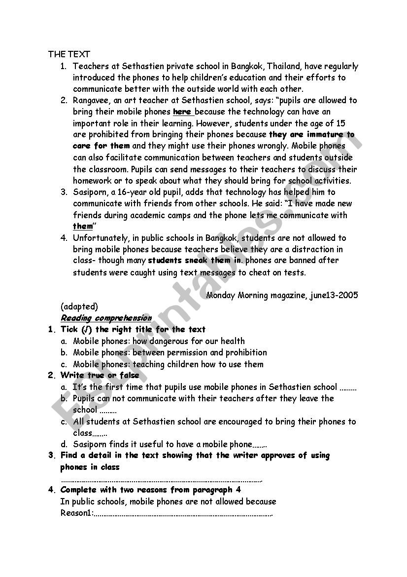end term test N3-9th form worksheet