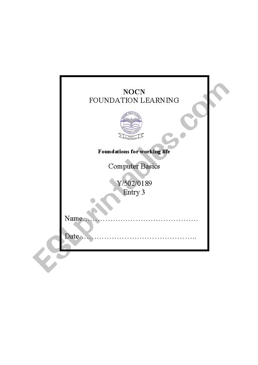 Computer basics worksheet