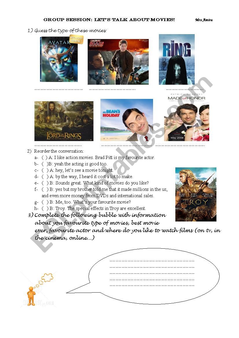 lets talk about movies worksheet