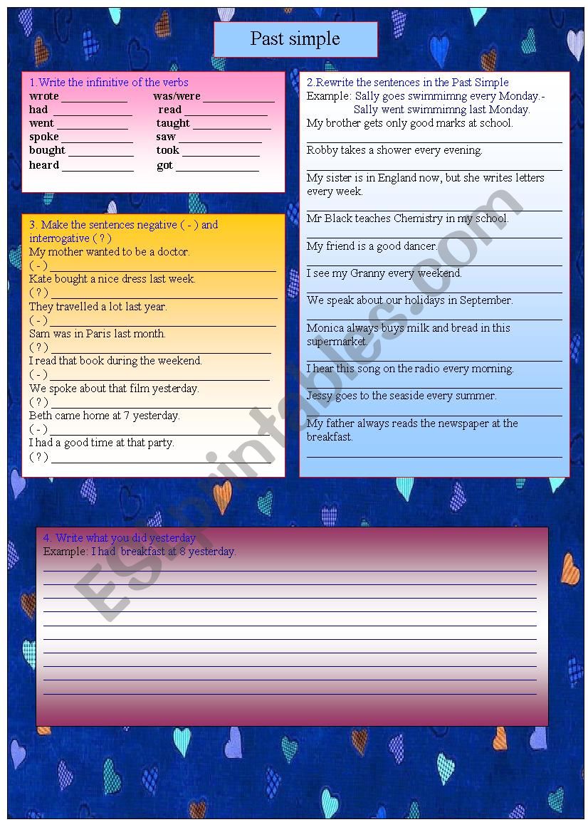 past simple worksheet