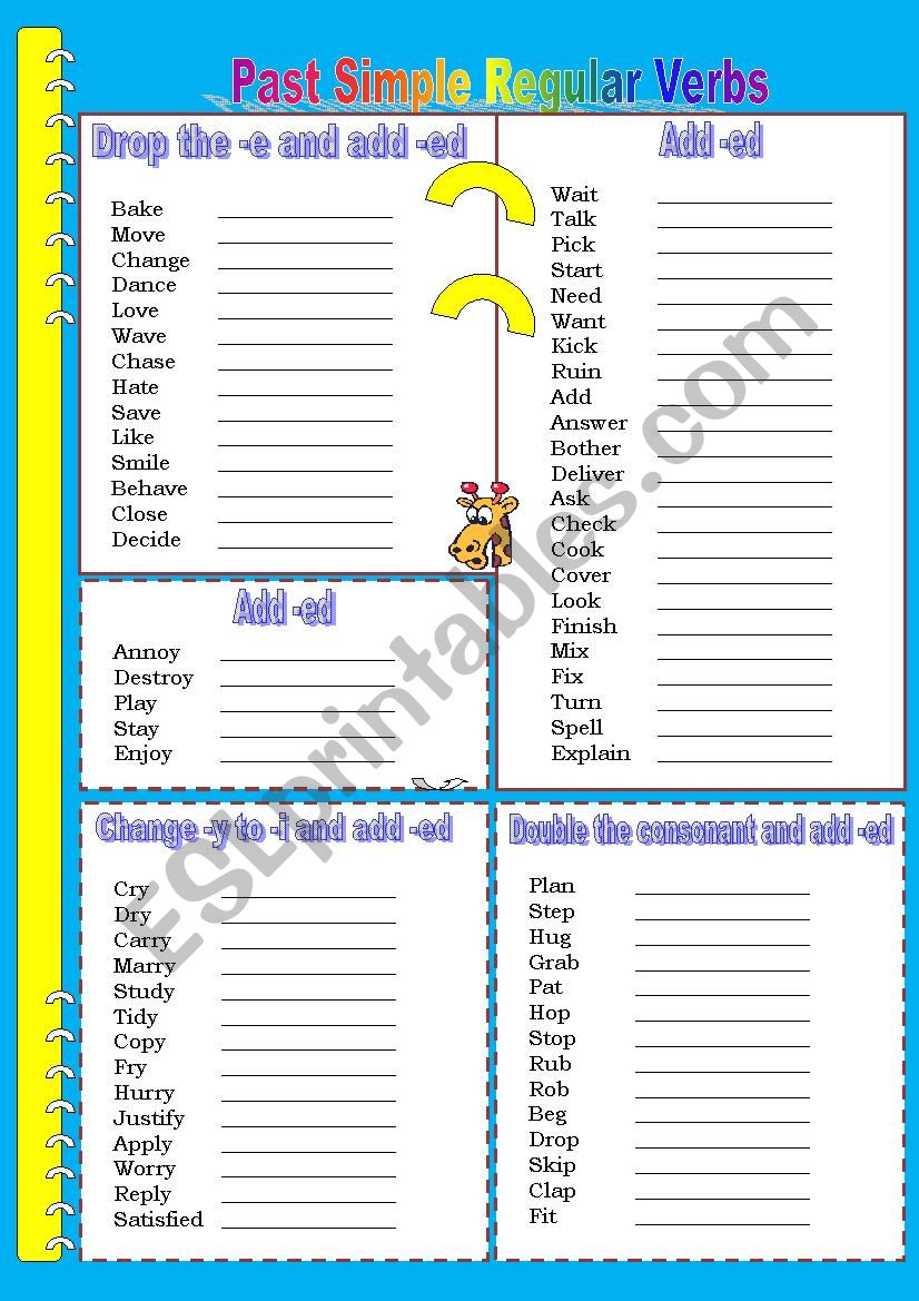 Past Simple Regular Verbs worksheet