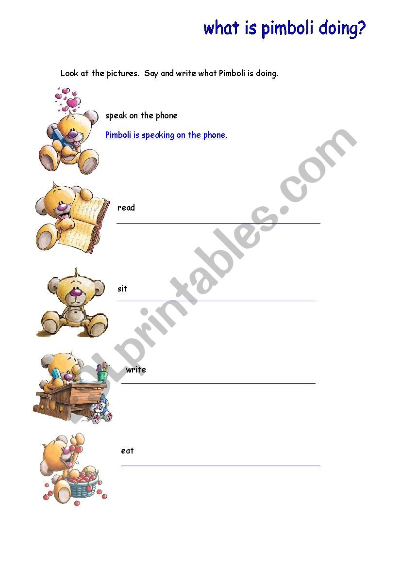 present continuous worksheet