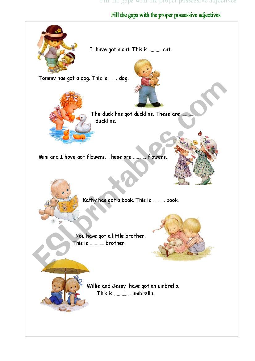 possessives worksheet