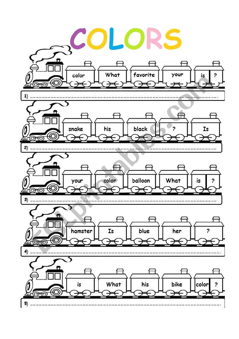COLORS worksheet