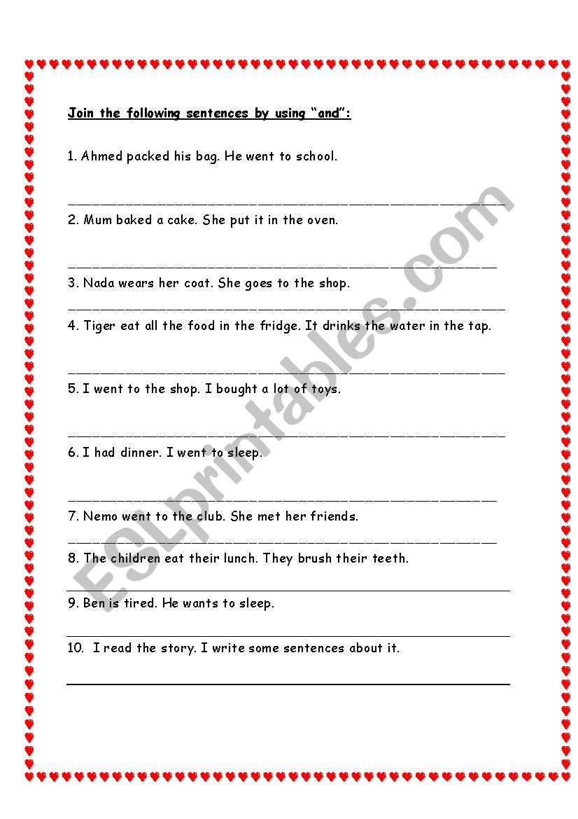 joining-sentences-using-and-esl-worksheet-by-nemo25