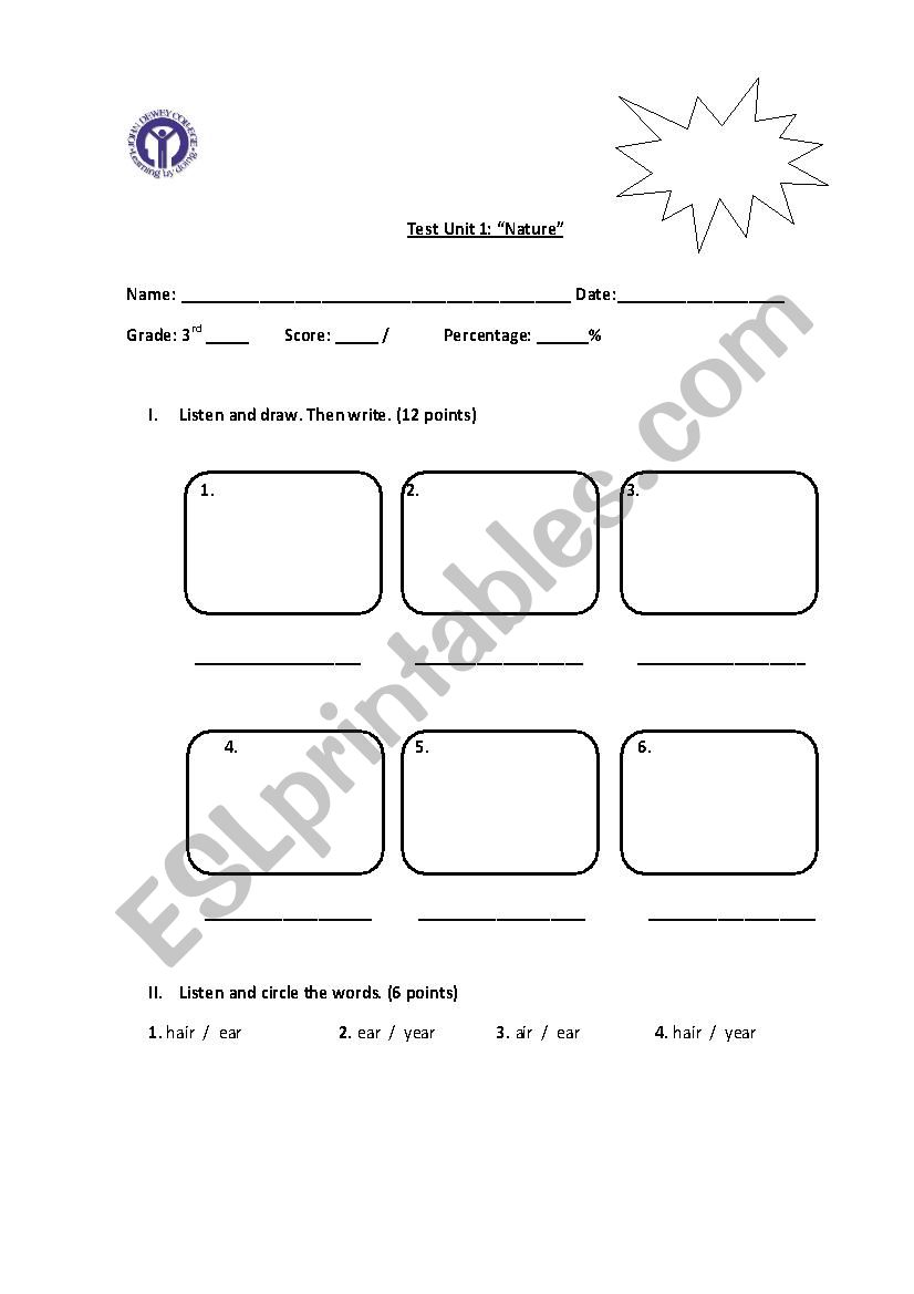 Nature there is, there are worksheet