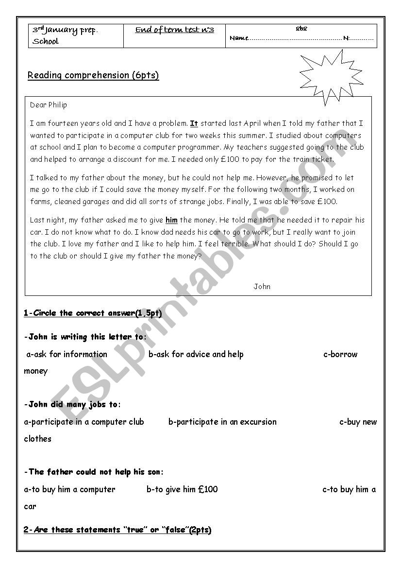 end term nb3 8th form worksheet