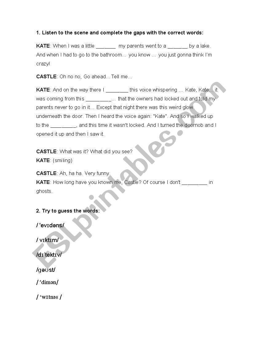 CASTLE: Demons worksheet