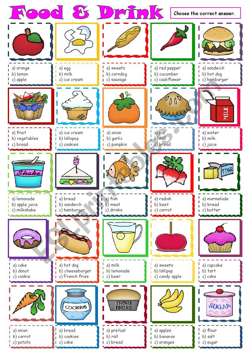 Food & Drink worksheet