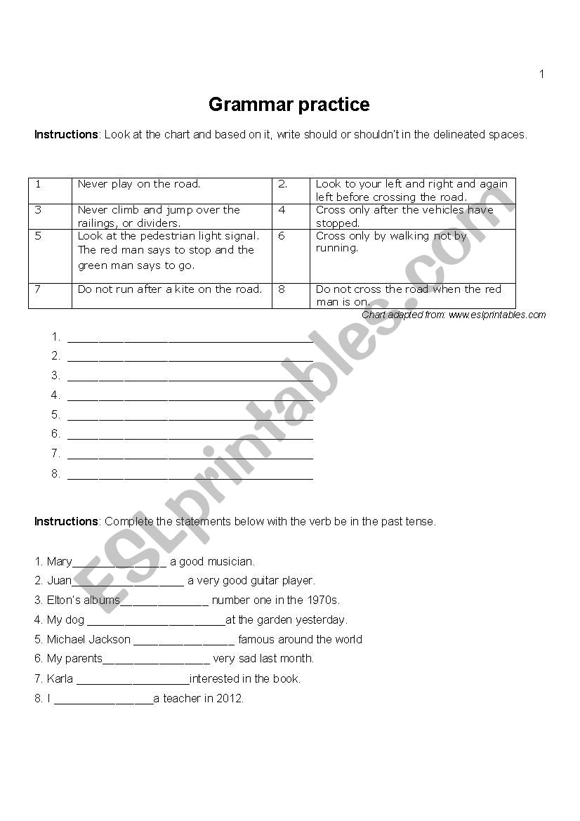 Should, shouldnt and the past tense of the verb be