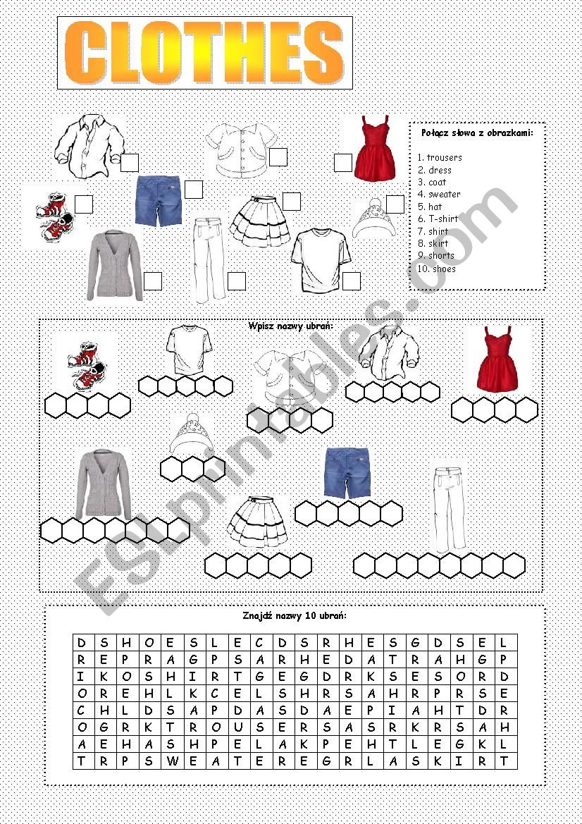 CLOTHES worksheet