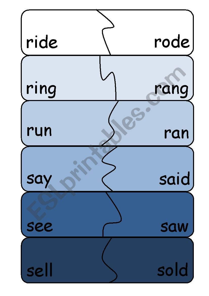 irregular past tense puzzle pieces