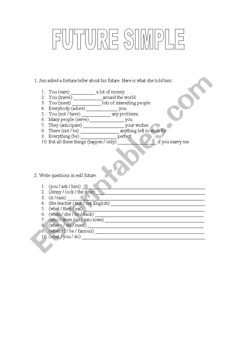 Future Simple worksheet