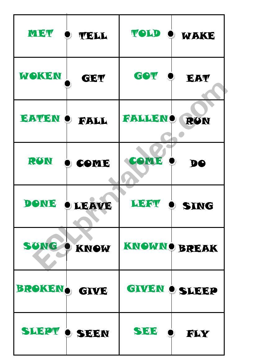 Verbs Domino worksheet