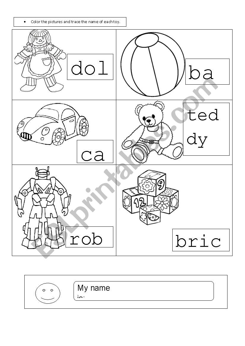 Toys worksheet