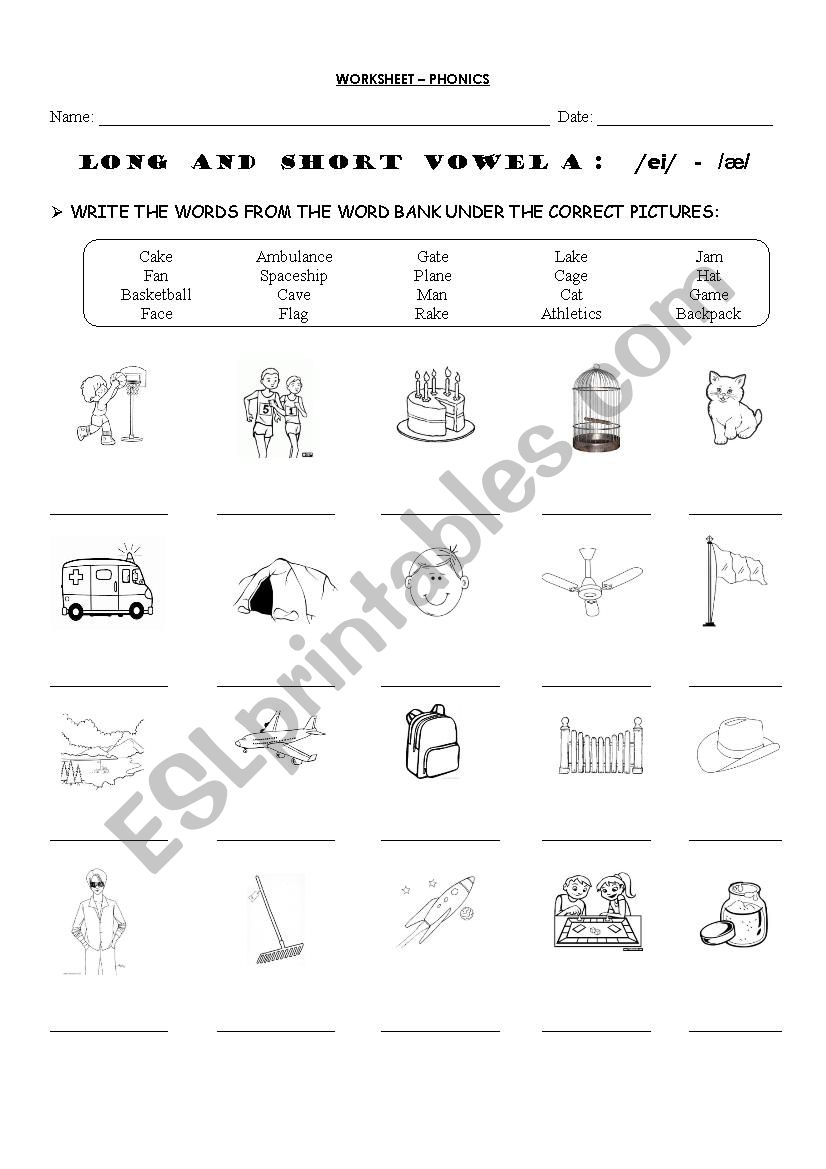 phonics worksheet