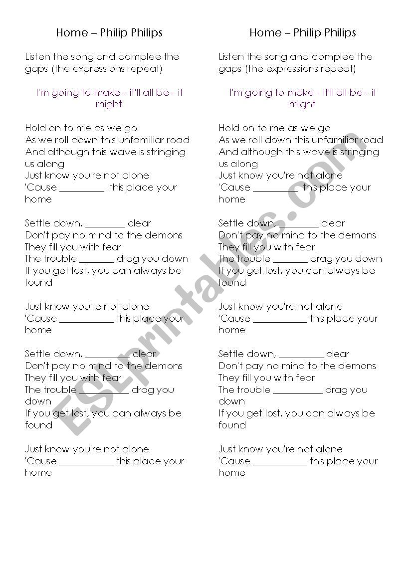 Future Tenses - Home by Philip Philips - ESL worksheet by Mainly