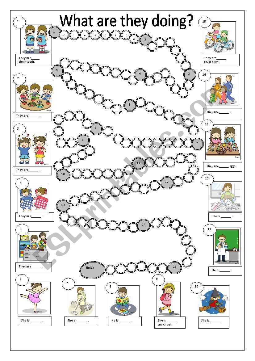 What are they doing? - ESL worksheet by martinasvabova