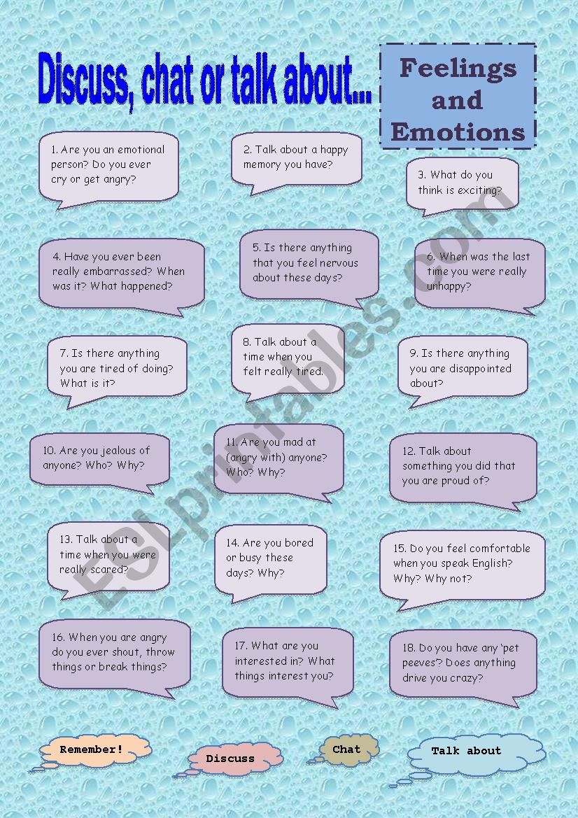 FEELINGS AND EMOTIONS worksheet