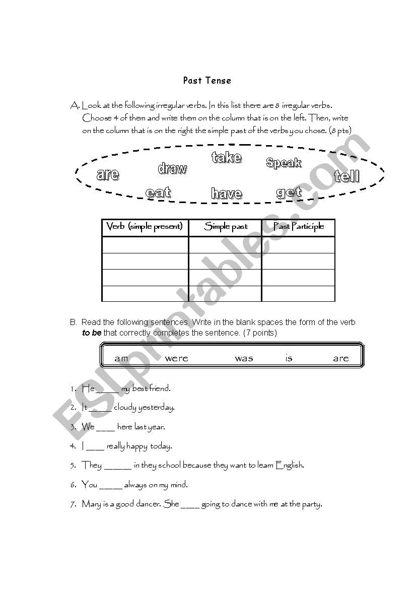 Past tense worksheet