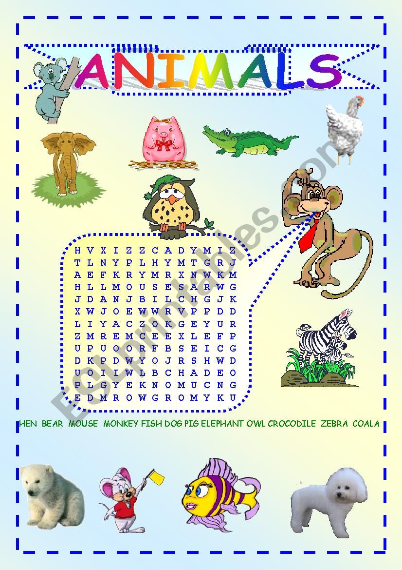 Animals worksheet