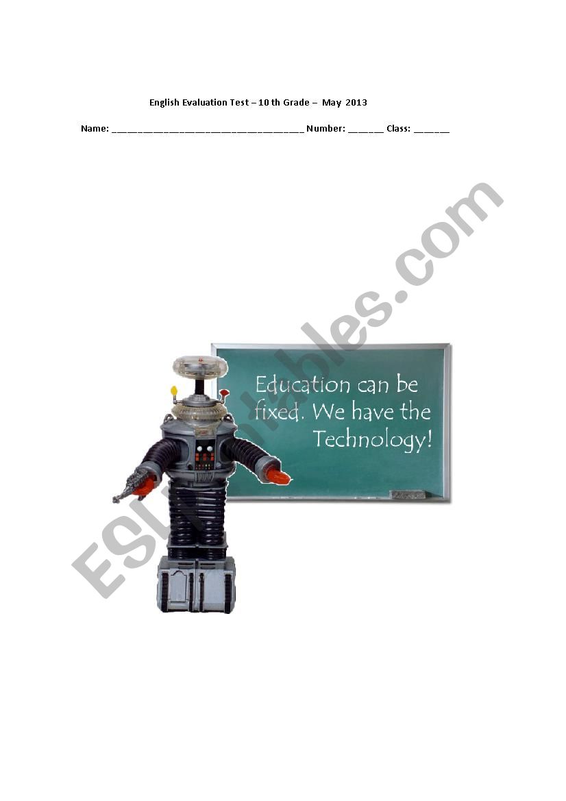 Written Test worksheet