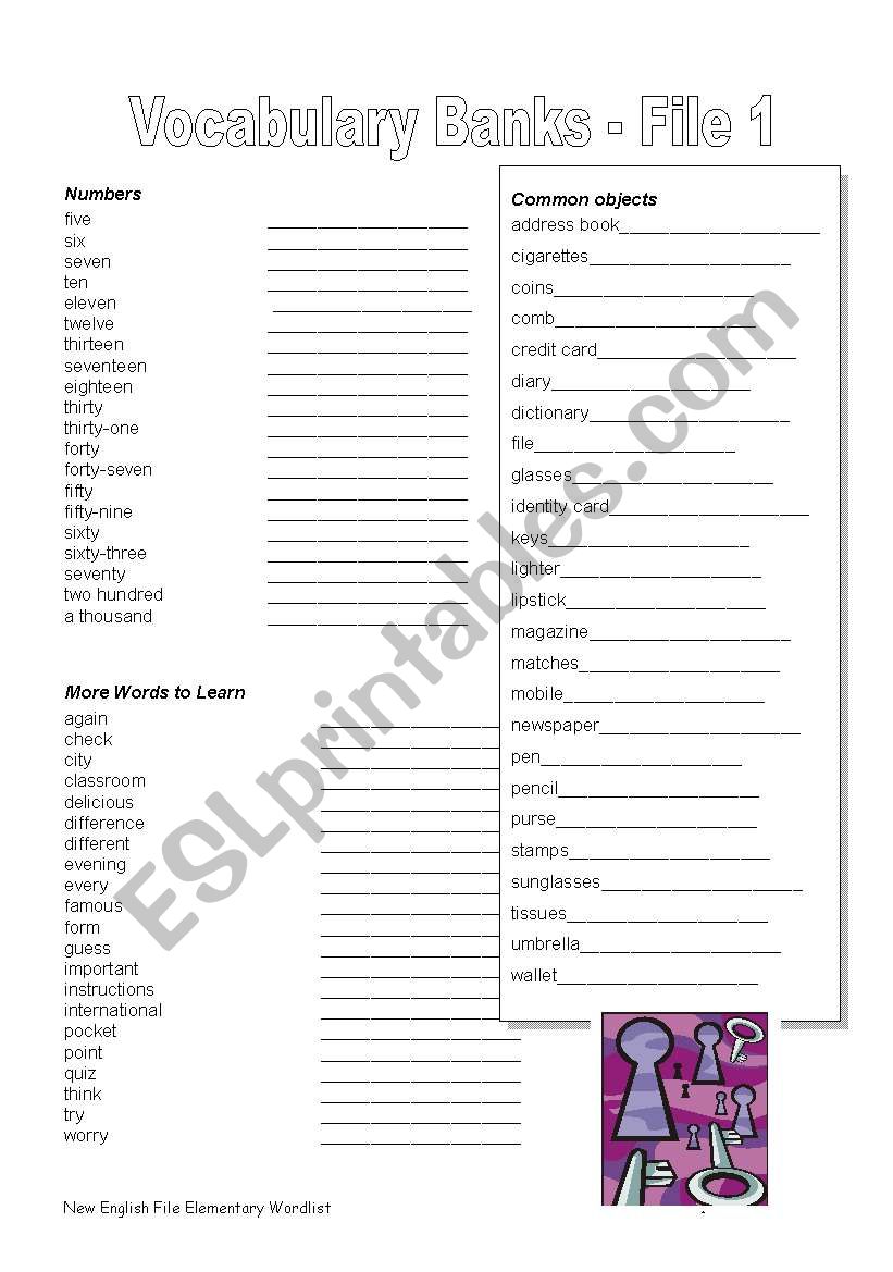 vocabulary exercise worksheet