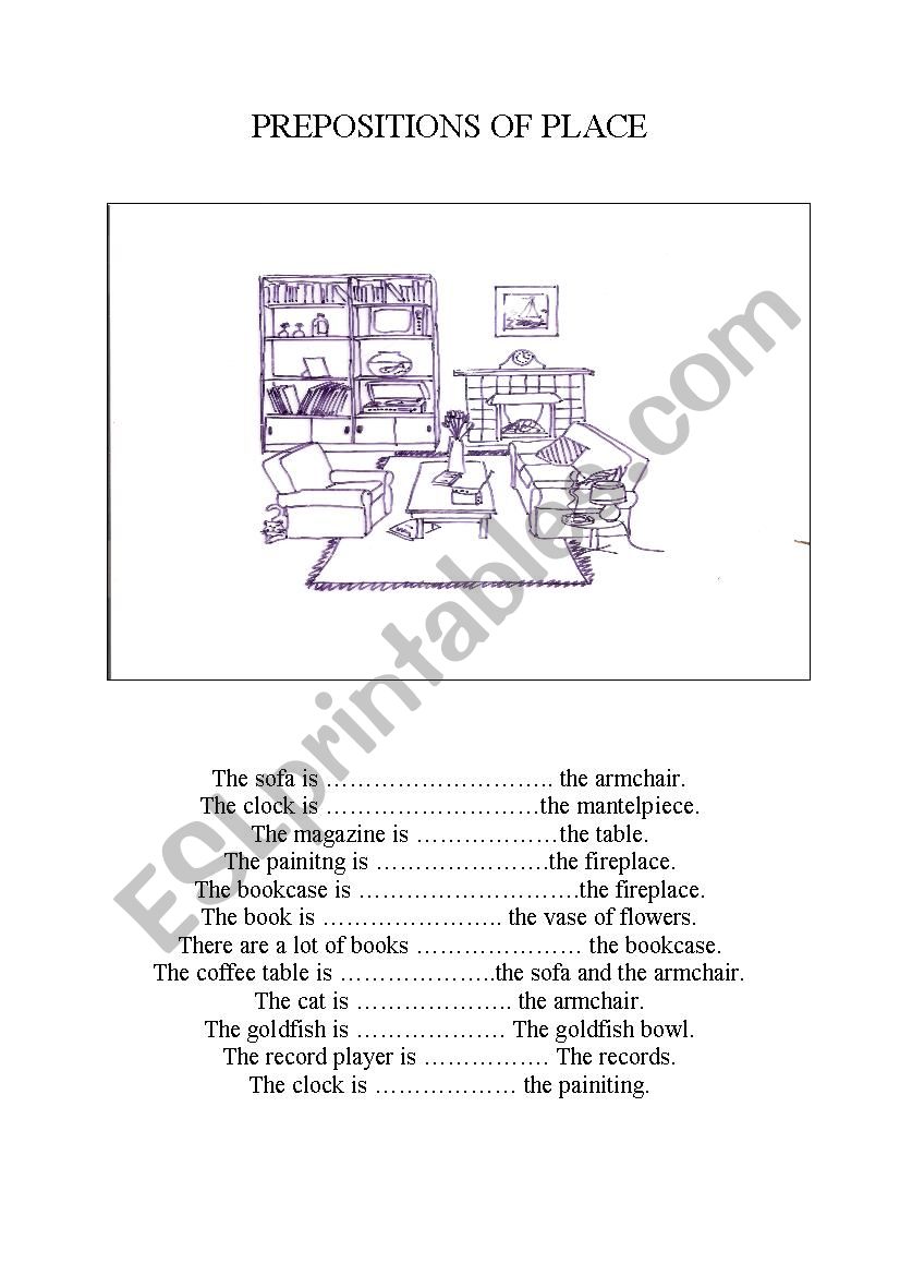 Prepositions of place worksheet