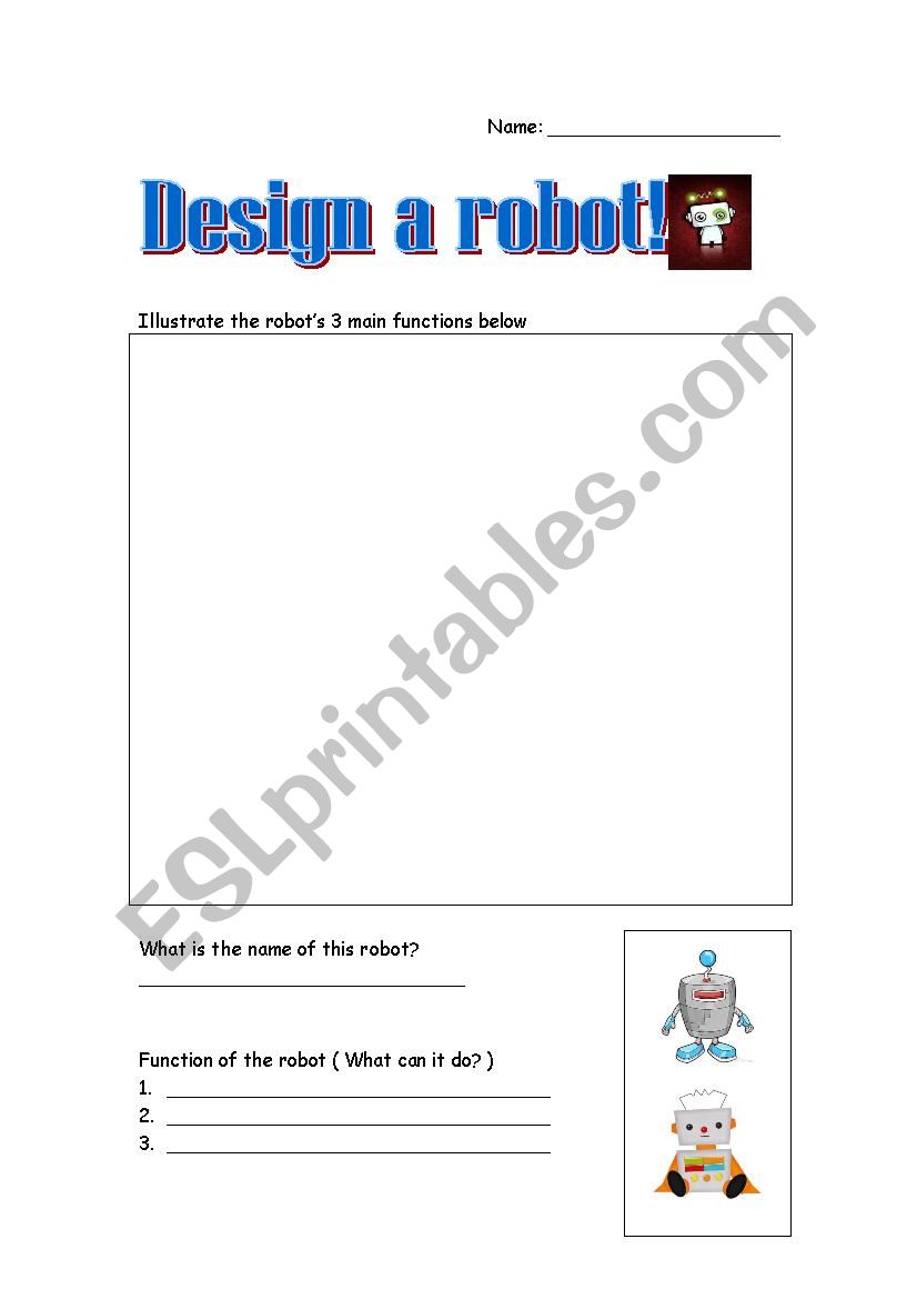 Design a Robot! worksheet