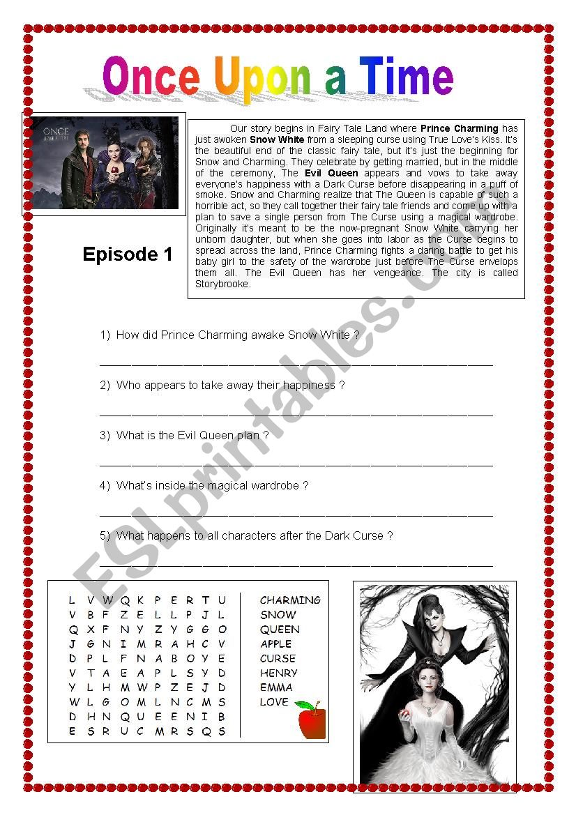 Once Upon a Time - Episode 1 worksheet