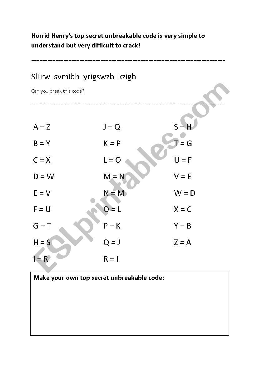 Worksheet to Horrid Henrys Birthday Party