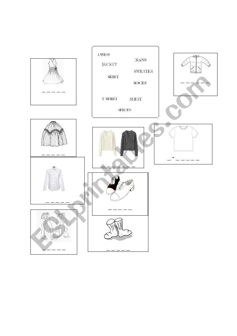 Clothers worksheet