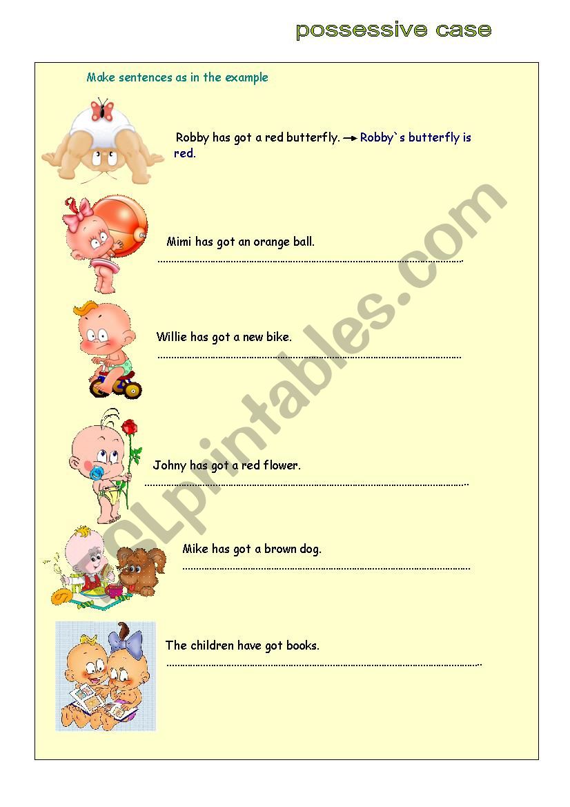 possessive case worksheet