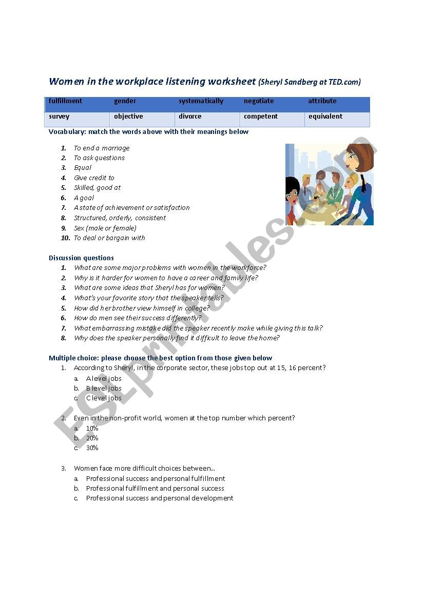 TED Talk Listening Worksheet worksheet