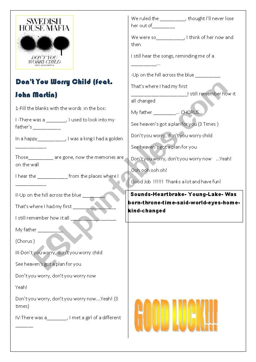 Swedish House Mafia worksheet