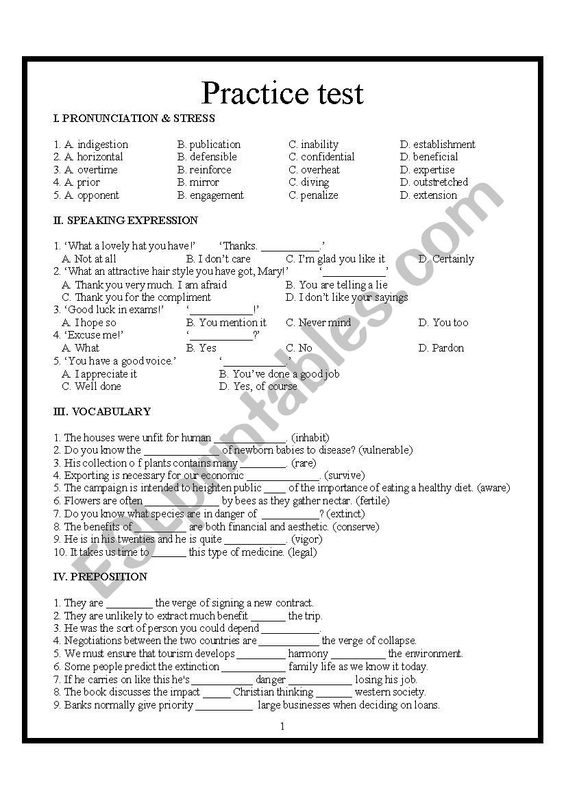 ADVANCED PRACTICE MULTIPLE CHOICE