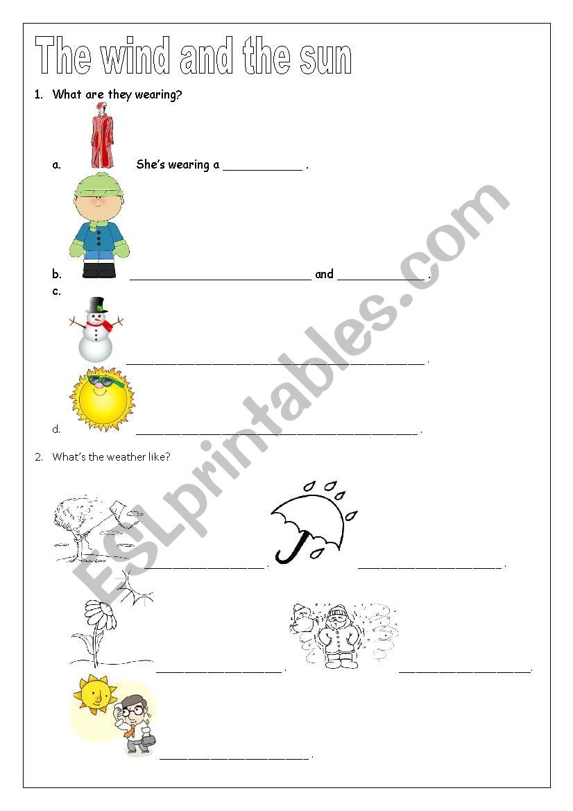 THE WIND AND THE SUN worksheet