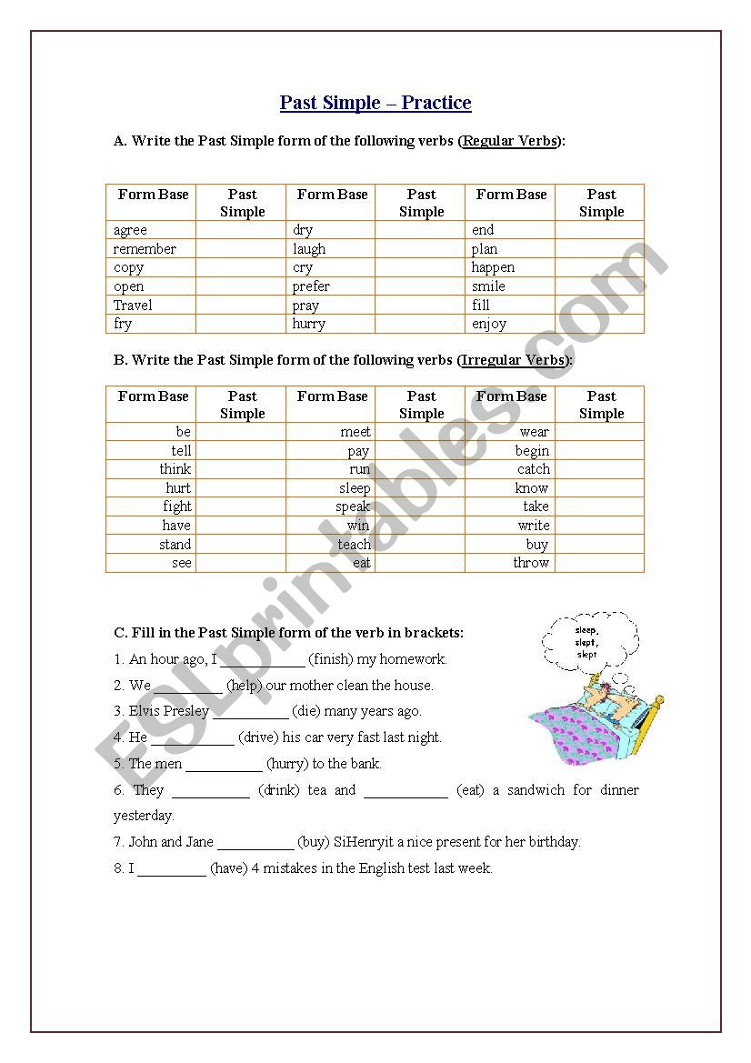 Past Simple - Review worksheet