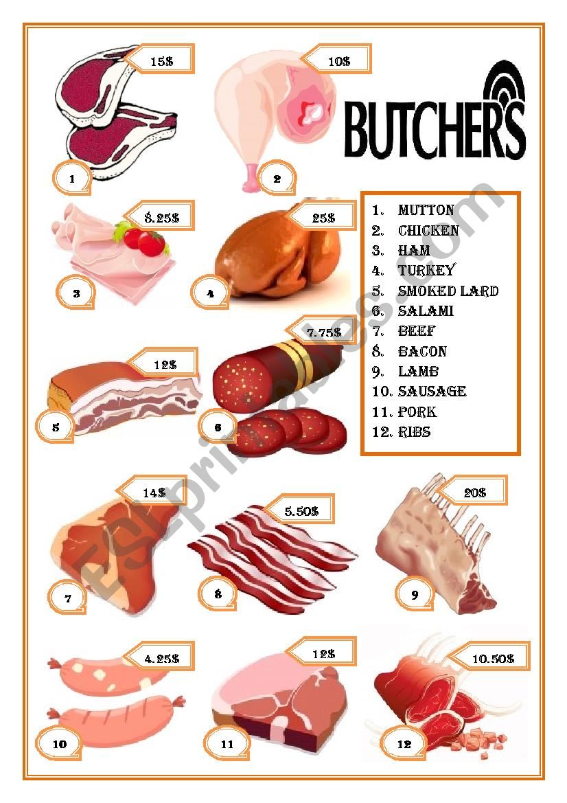 ButcherÂ´s worksheet