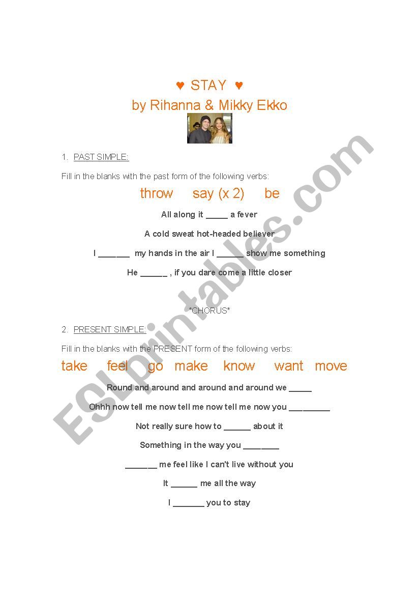Stay by Rihanna and Mikky Ekko
