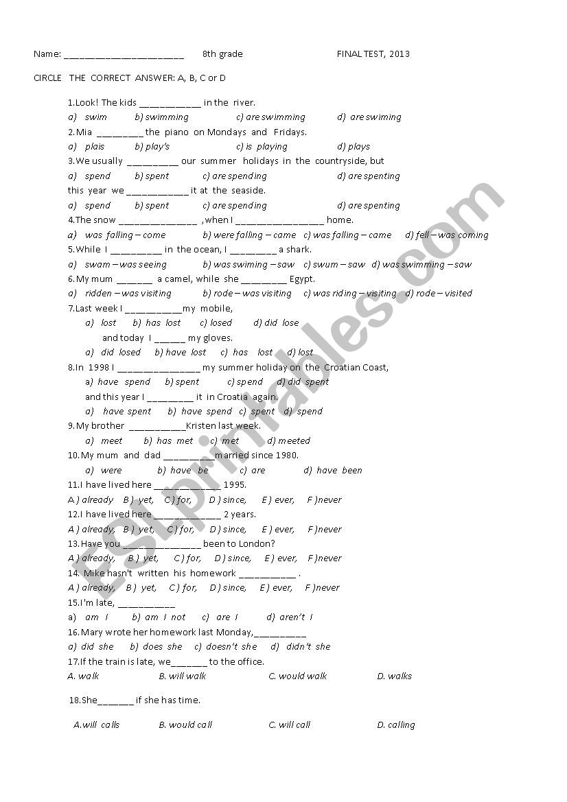 Final test 5. Final Test ответы. Grade Final Test ответы. Form 8 Final Test ответы. Final Test 8th Grade ответы.