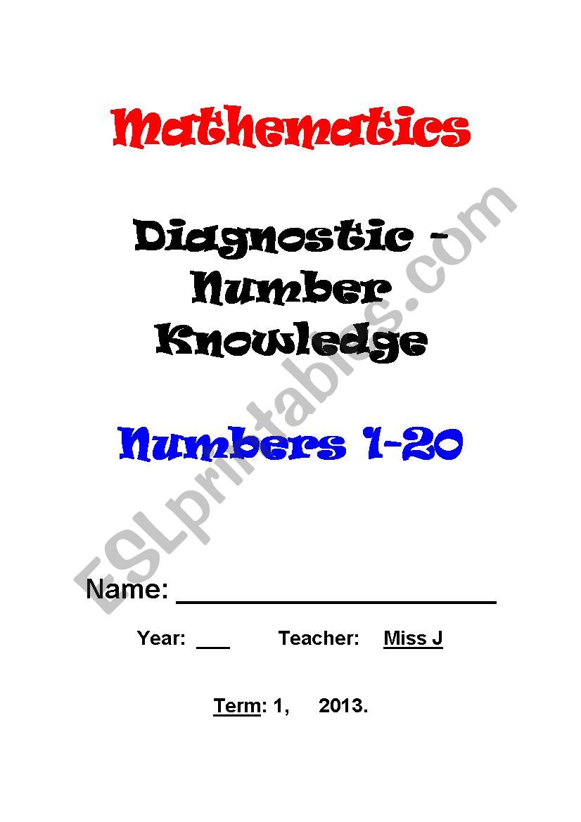 Grade 1 Numeracy Test worksheet