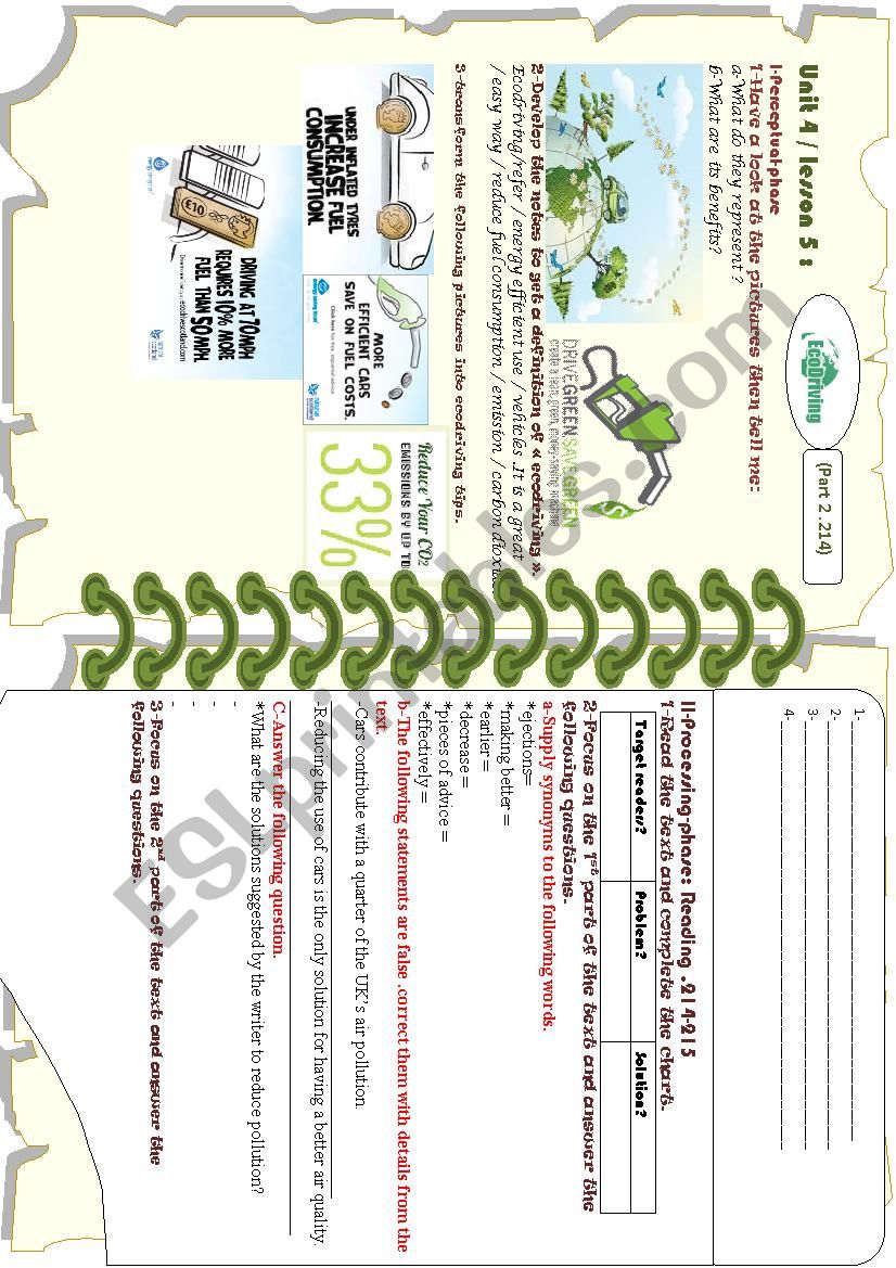 Ecodriving worksheet