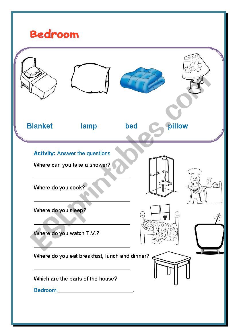 PARTS OF THE HOUSE 2 worksheet