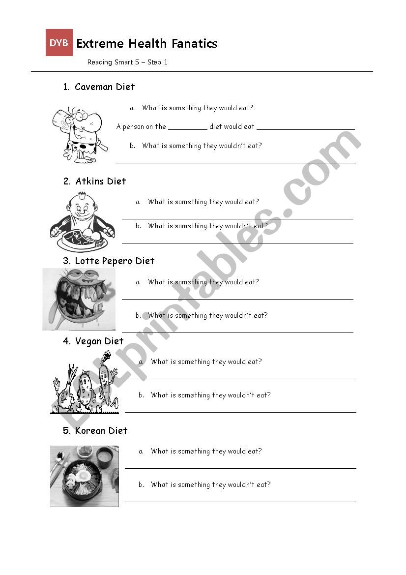 Extreme Health Fanatics  worksheet