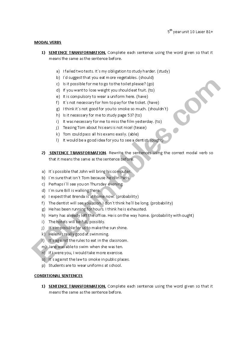 Paraphrasing modals and conditionals