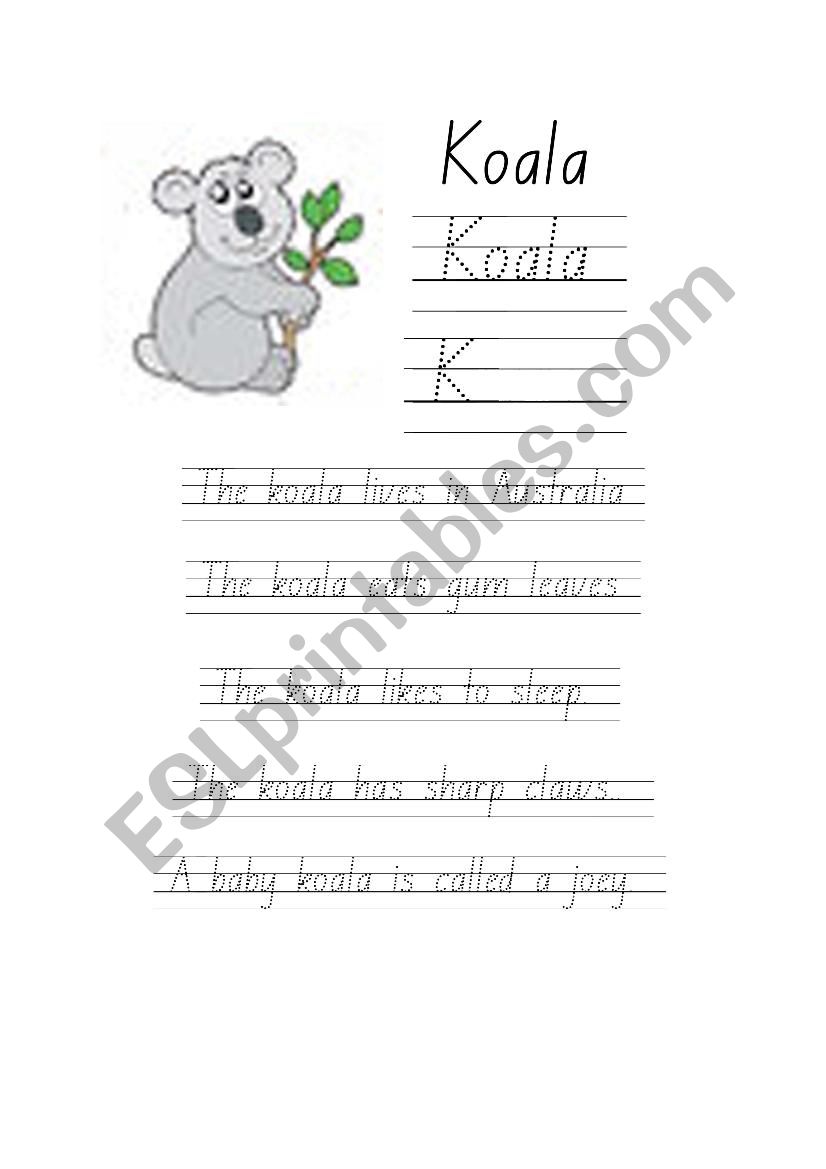 Kaola worksheet worksheet