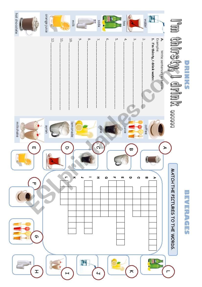 Drinks worksheet