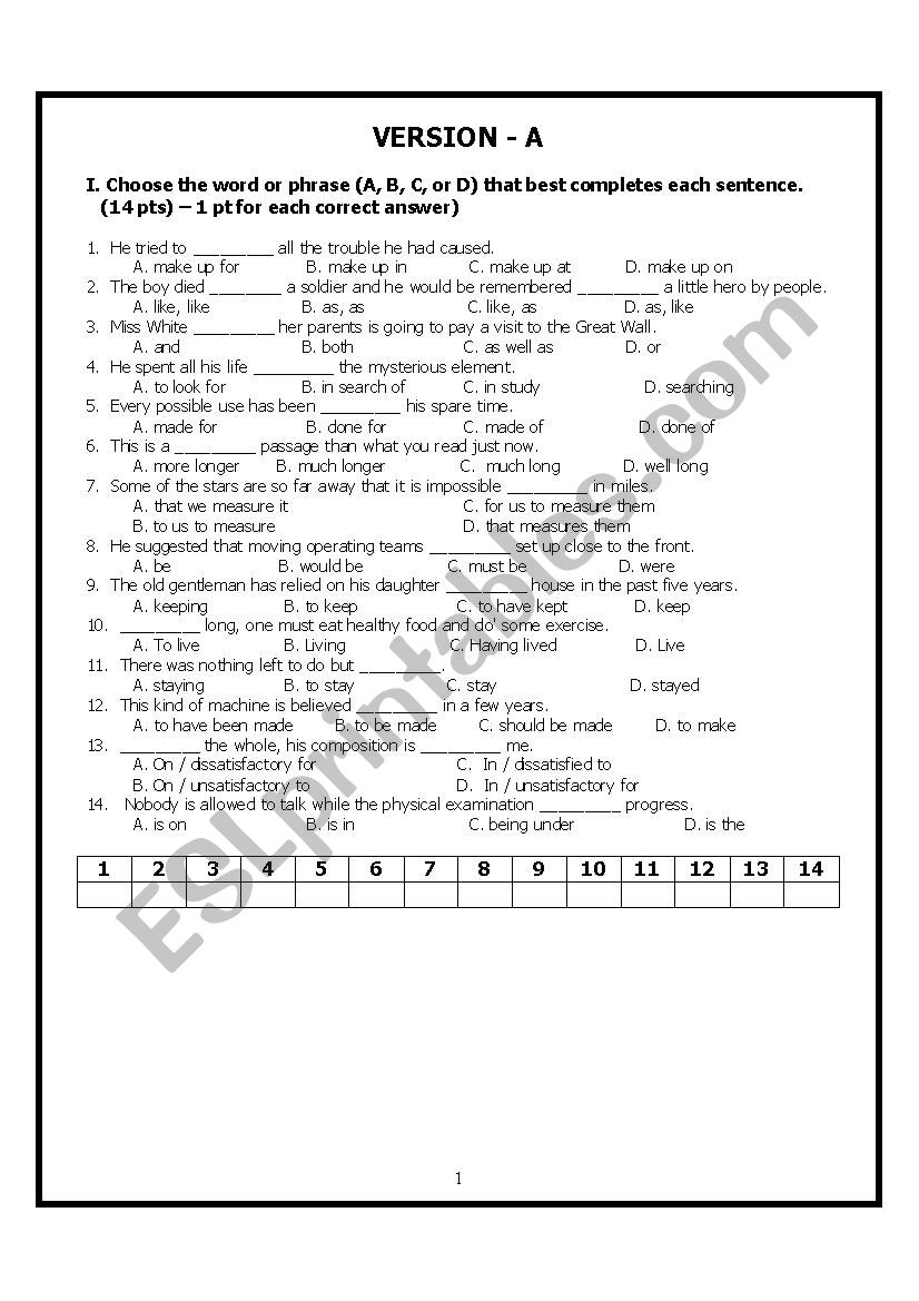 ADVANCED ielts PRACTICE worksheet